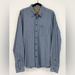 CAMEL ACTIVE Shirt Blue Striped Modern Fit 100% Cotton Mens XL
